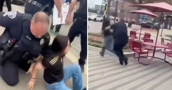 Школьница бросила в полицейского напиток и пожалела (6 фото + 1 видео)