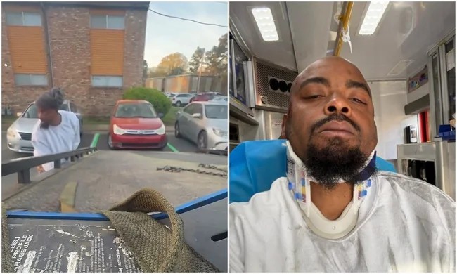 Попытка конфисковать автомобиль у неплательщика пошла не по плану (3 фото + 1 видео)