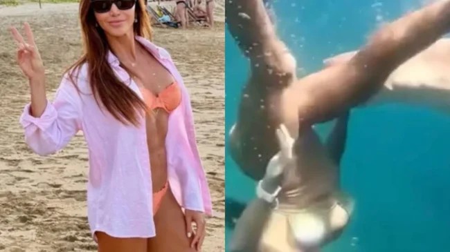 В Бразилии дайверша получила «поцелуй» от акулы (3 фото + 1 видео)